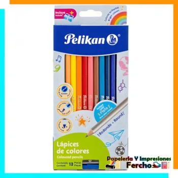 Colores Caja con 12 Piezas Largos Redondos Pelikan