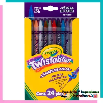 Lapices De Colores Giratorios Redondo Crayola 24 pza