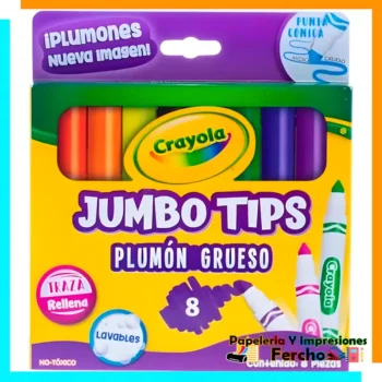 Plumones Gruesos Lavables Jumbo Tips Pack 8 Crayola