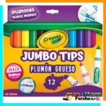 Marcador Para Colorear Grueso Lavable Jumbo Tips con 12 Piezas Crayola