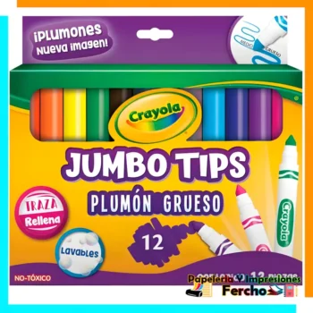 Marcador Para Colorear Grueso Lavable Jumbo Tips con 12 Piezas Crayola