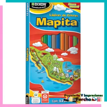 Lápices de Colores Caja con 12 Piezas Largos Redondos Mapita