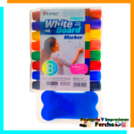 Paquete de 8 marcadores con borrador para pizarrón blanco