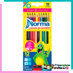 Lápices de Colores Caja con 12 Piezas Largos Redondos Norma