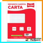 Hojas Perforadas para Carpeta Tamaño Carta de Cuadro Grande con 100 Hojas Scribe