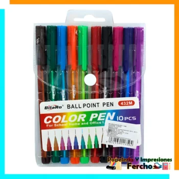 Paquete con 10 plumas / bolígrafos escolares triangulares con punta de 1mm