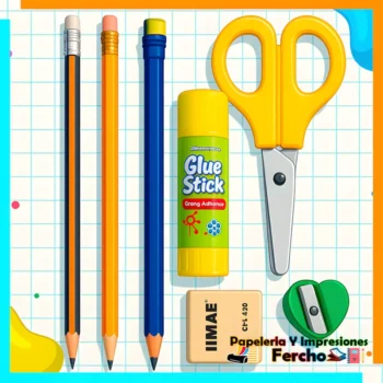 Lapicera Kit 3 lapices, 1 Borrador, 1 Sacapuntas y Tijera